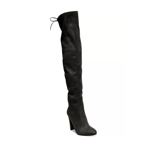 Steven Madden "Gorgeous" Thigh High Over the Knee Suede Block High Heel Boots - Picture 6 of 15